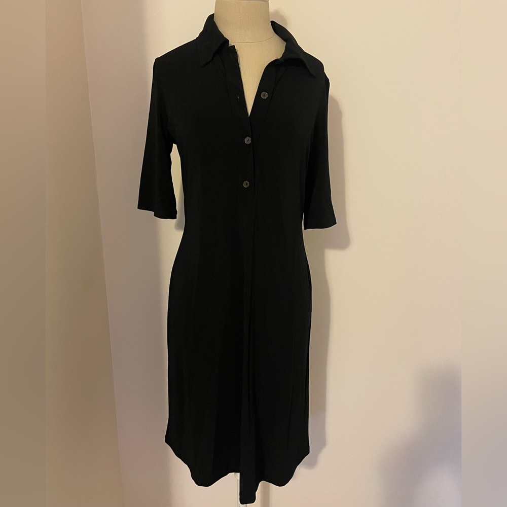 Vince Black Button-Up Dress